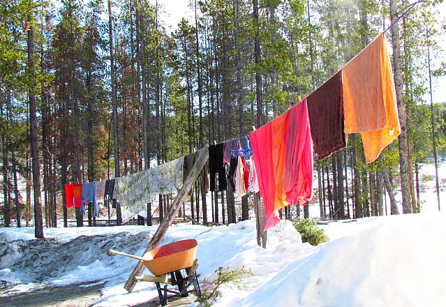 laundry hanging at Ginty Creek