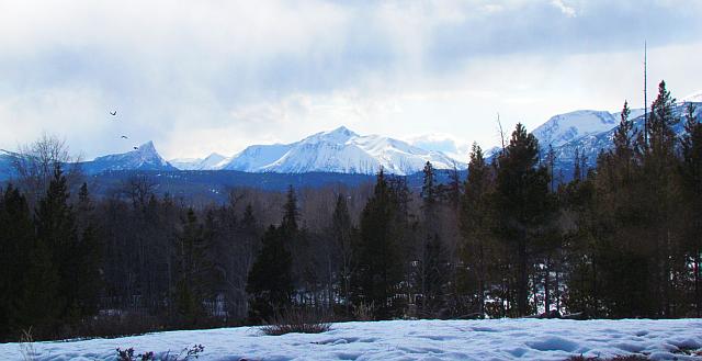 Storms over the mountains seen from Ginty Creek