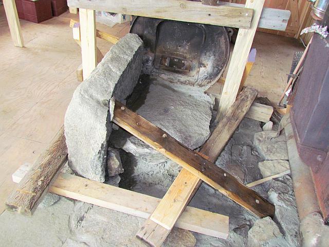 first wall on stone oven at Ginty Creek