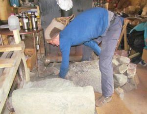 fitting the second stone oven wall