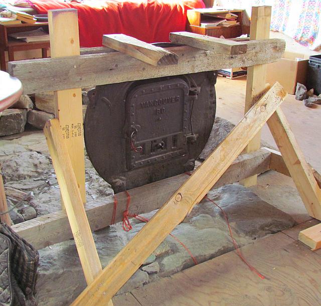 door for the stone oven at Ginty Creek