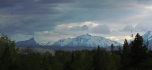 rain over the Klinaklini river