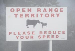 sign designating open range
