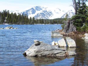 water covering the trail to Boundary Lake