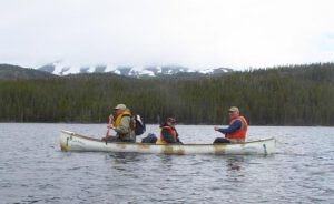 Three birders goin to Boundary Lake