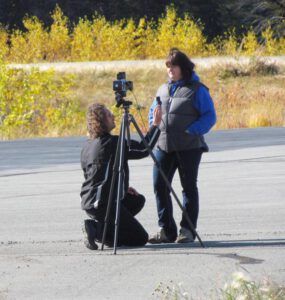 checking Kim with the light metre