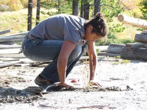 marjorie planting at Ginty Creek