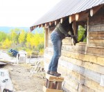 Marjorie under the eaves