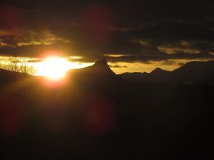 Finger peak winter sunset