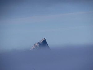 fog below Finger Peak