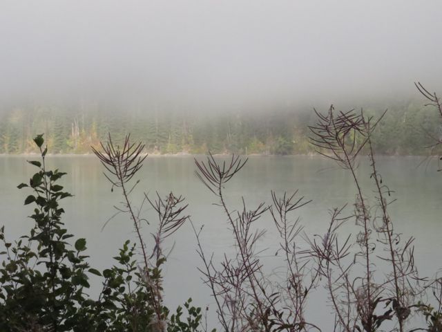 fog over Duffy Lake