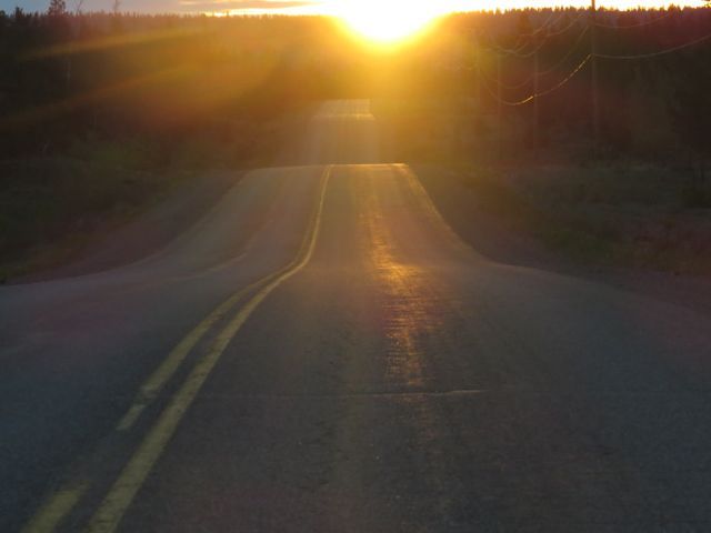 8 sunrise on road